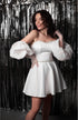 Short satin wedding dress